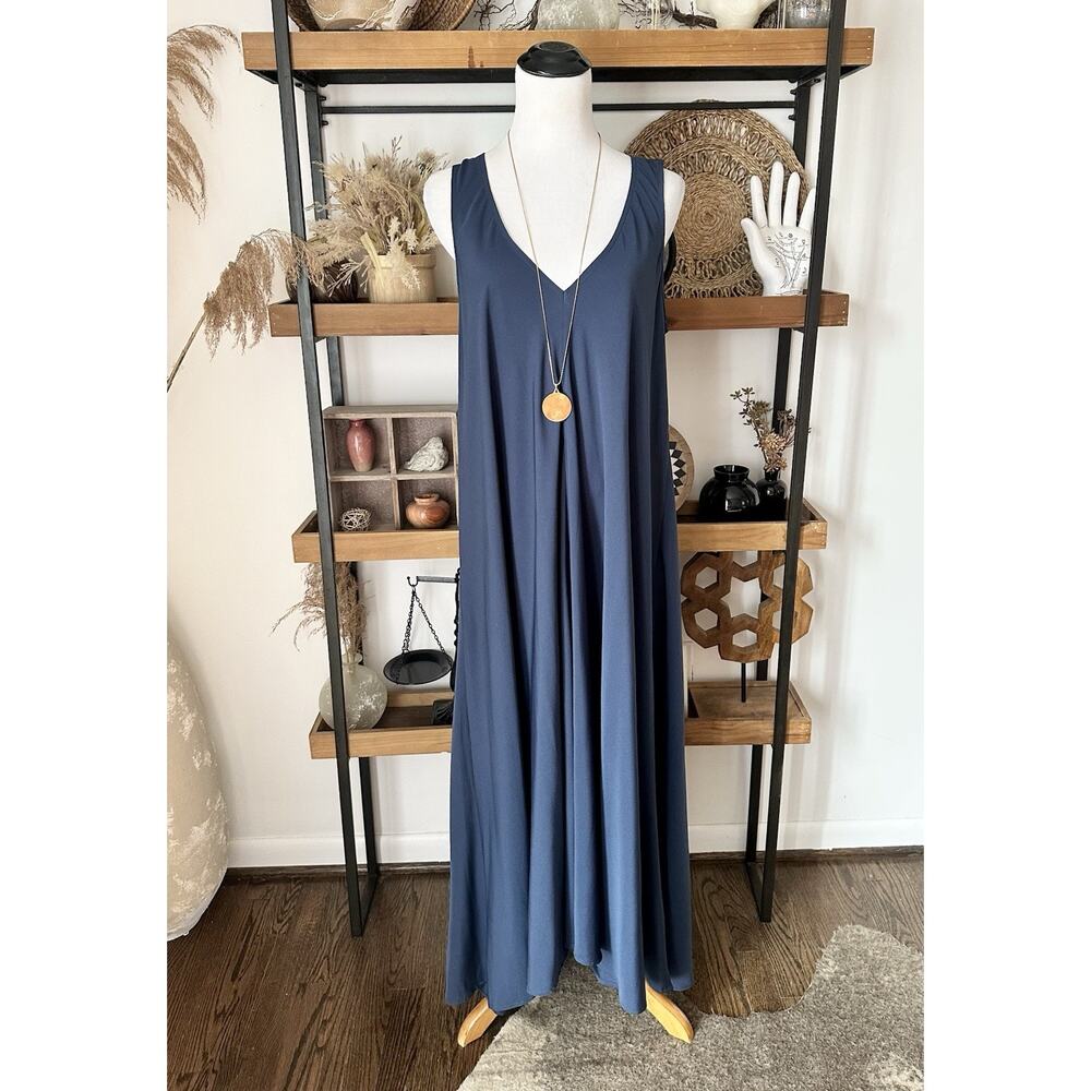 Soft Surroundings Navy Blue Sleeveless Mini Dress